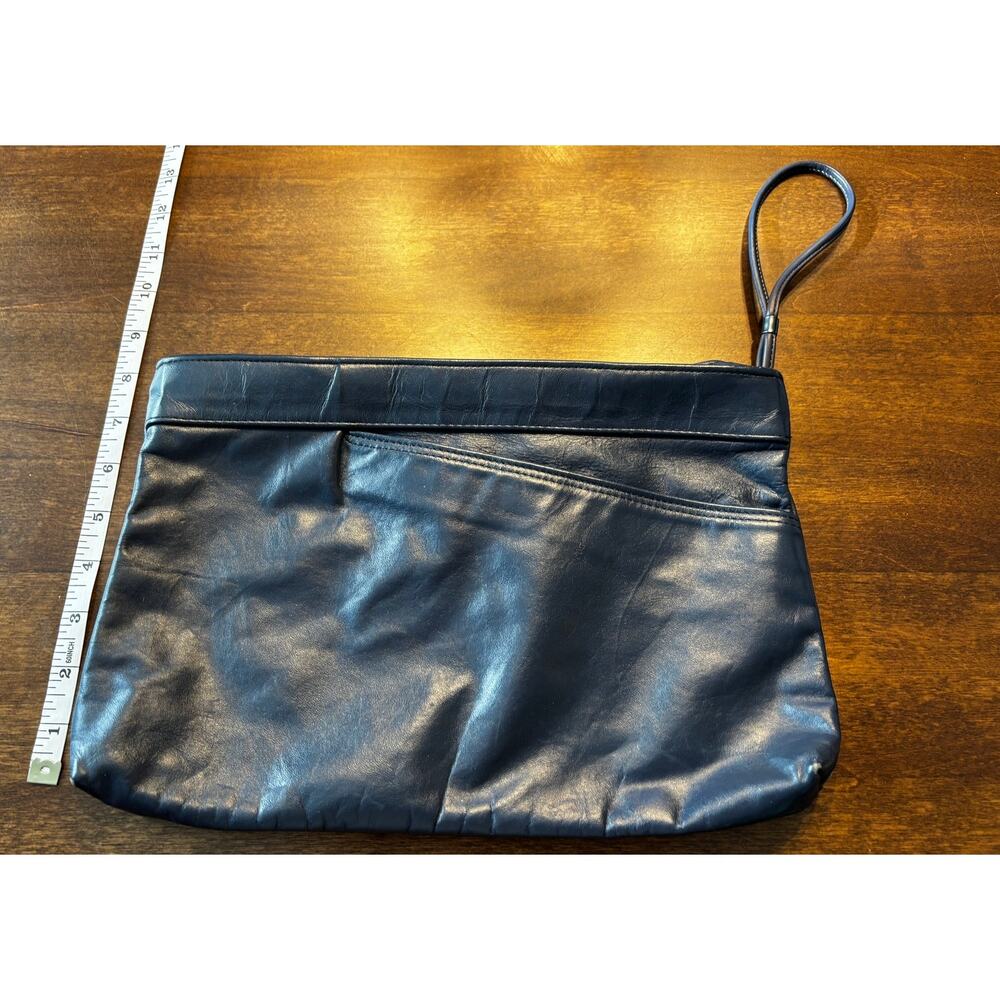 Vintage Navy Leather/Faux Leather Clutch